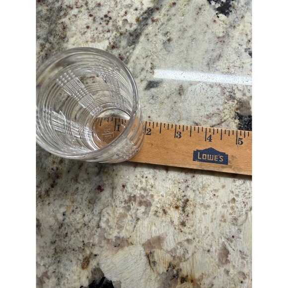 2 Ralph Lauren Glen Plaid Lead Crystal Signed Highball SHOT Glasses 4” bar ware - Picture 8 of 9
